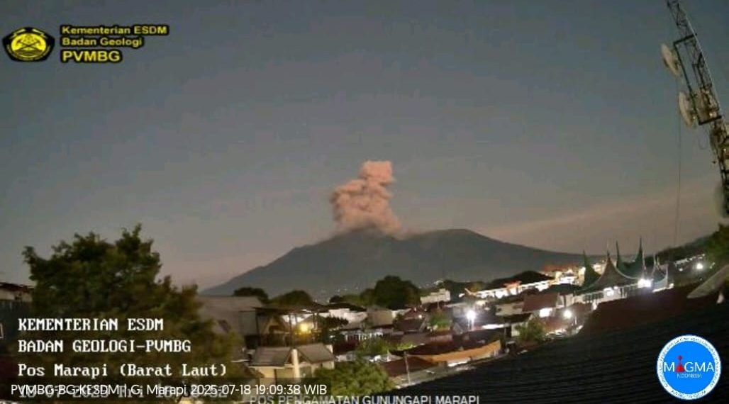 Gunung Marapi Erupsi Jumat Malam, Semburkan Abu Vulkanik Setinggi 1.000 Meter
