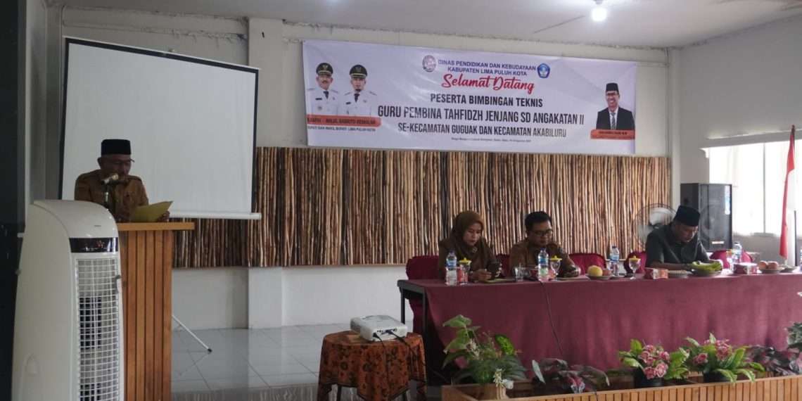 Bupati Limapuluh Kota Apresiasi Peserta Bimtek Guru Pembina Tahfizh SD di Guguak dan Akabiluru