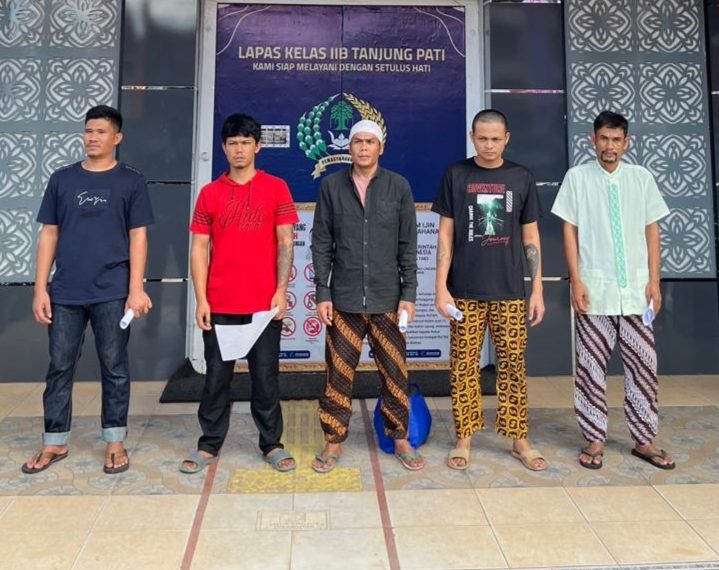 Dapat Amnesti, 5 Warga Binaan Lapas Kelas IIB Tanjung Pati Langsung Bebas