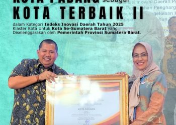Padang Terbaik Kedua Indeks Inovasi Daerah di Sumbar