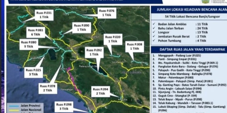 16 Ruas Jalan Provinsi Terdampak Bencana Hidrometeorologi