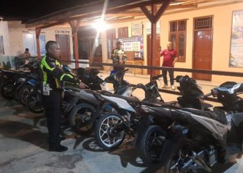 14 Unit Kendaraan Roda Dua Diamankan Polsek Sungai Rumbai