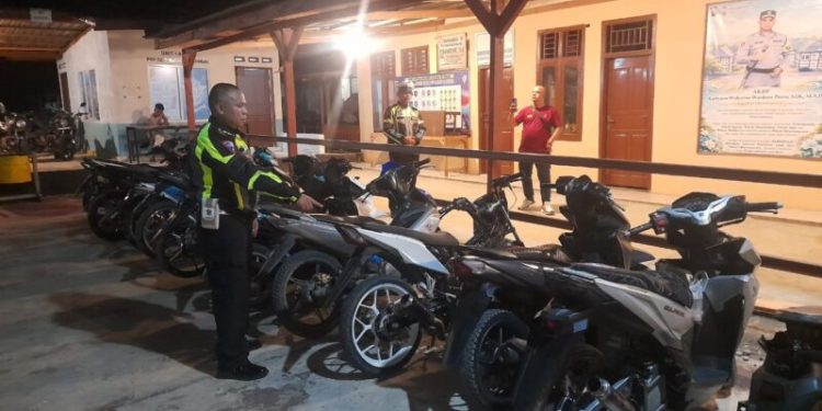 14 Unit Kendaraan Roda Dua Diamankan Polsek Sungai Rumbai